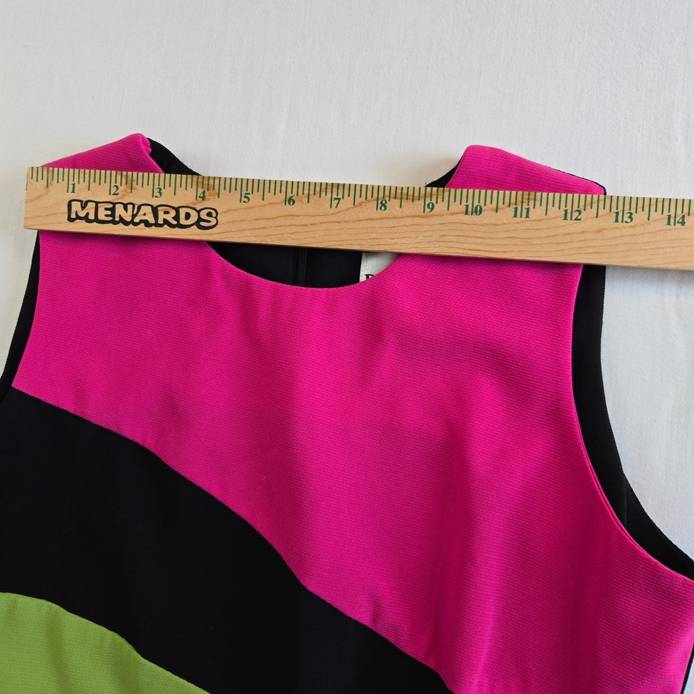 Vintage 90s Danny & Nicole New York Color Block 8P Dress Sleeveless Made‎ in USA - Picture 7 of 9